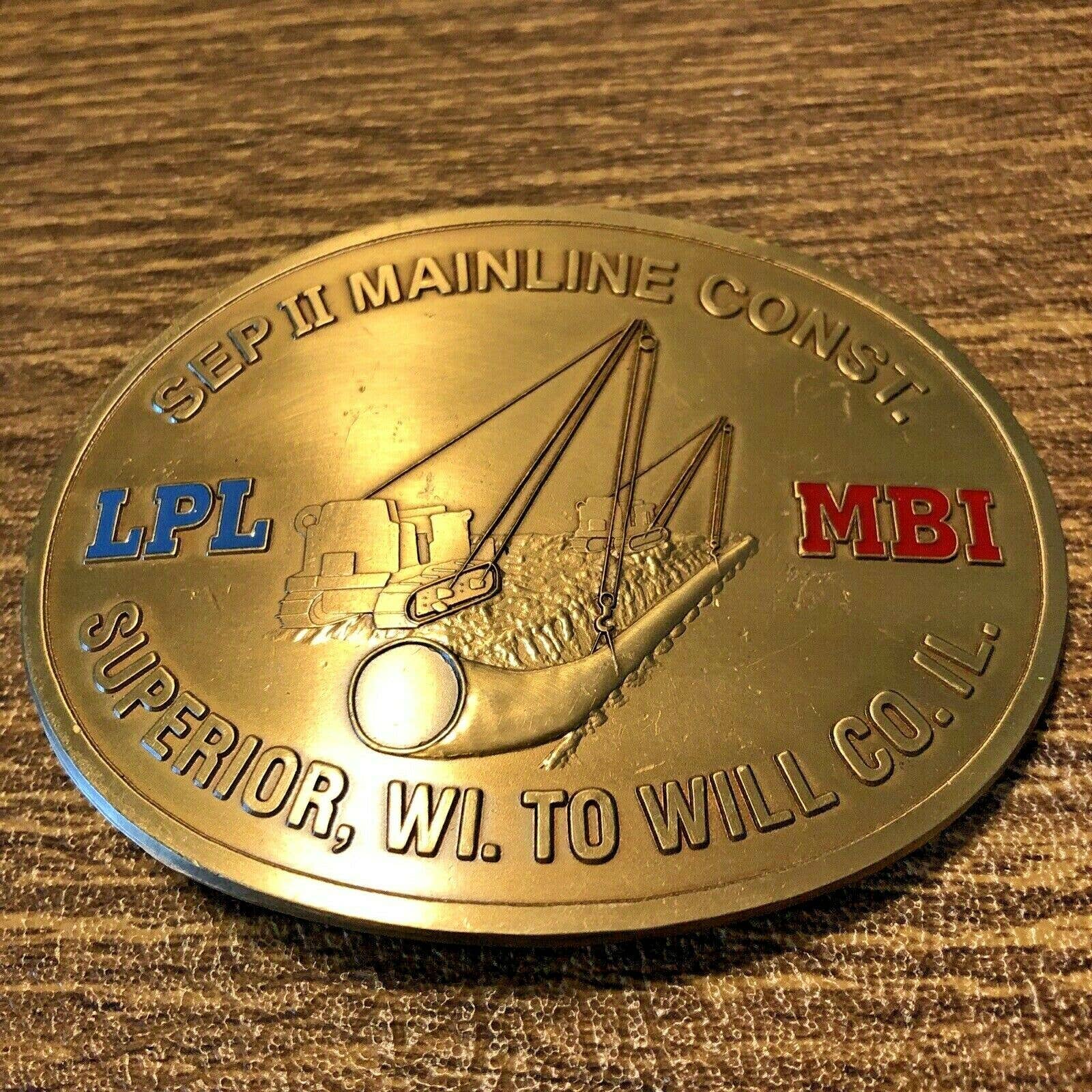Vtg Brass Lpl Mbi Mainline Belt Buckle